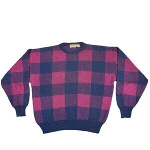 Vintage Brian MacNeil Sportswear Sweater Mens 2XL Checker Knit Crew Neck